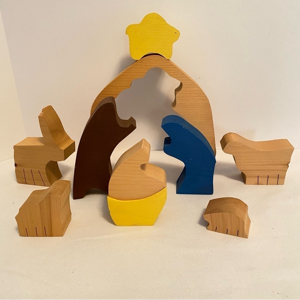 WOODEN Nativity Puzzle 10 Piece Set
